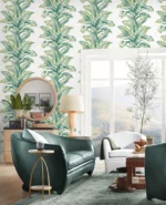 Lillian August Coastal Haven - Banana Springs  Stripe Wallpaper - Type II 20 Oz. Vinyl - Aloha Green - Wallquest - LN40604 - Image 4