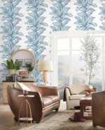 Lillian August Coastal Haven - Banana Springs  Stripe Wallpaper - Type II 20 Oz. Vinyl - Steel Blue - Wallquest - LN40632 - Image 4