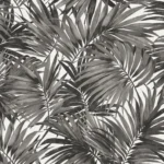 Lillian August Coastal Haven - Cordelia Leaves Frond Wallpaper - Type II 20 Oz. Vinyl - Onyx - Wallquest - LN40700