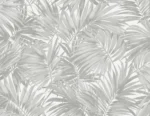 Lillian August Coastal Haven - Cordelia Leaves Frond Wallpaper - Type II 20 Oz. Vinyl - Rock Gray - Wallquest - LN40708