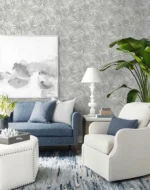 Lillian August Coastal Haven - Cordelia Leaves Frond Wallpaper - Type II 20 Oz. Vinyl - Rock Gray - Wallquest - LN40708 - Image 6