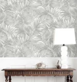 Lillian August Coastal Haven - Cordelia Leaves Frond Wallpaper - Type II 20 Oz. Vinyl - Rock Gray - Wallquest - LN40708 - Image 5