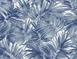 Lillian August Coastal Haven - Cordelia Leaves Frond Wallpaper - Type II 20 Oz. Vinyl - Indigo - Wallquest - LN40712