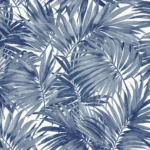 Lillian August Coastal Haven - Cordelia Leaves Frond Wallpaper - Type II 20 Oz. Vinyl - Indigo - Wallquest - LN40712