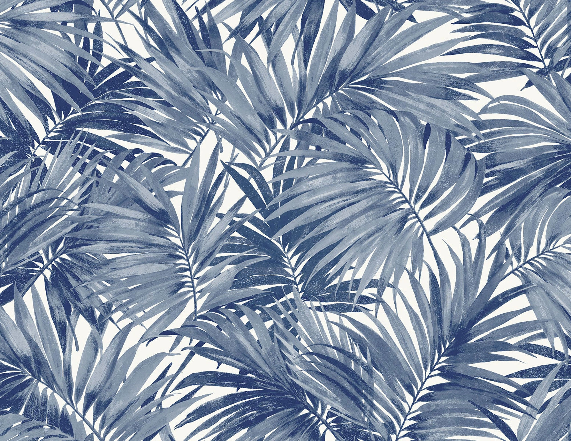 LN40712 Lillian August Coastal Haven - Cordelia Leaves Frond Wallpaper - Type II 20 Oz. Vinyl - Indigo - Wallquest - LN40712 - Image 1