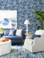 Lillian August Coastal Haven - Cordelia Leaves Frond Wallpaper - Type II 20 Oz. Vinyl - Indigo - Wallquest - LN40712 - Image 6