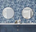 Lillian August Coastal Haven - Cordelia Leaves Frond Wallpaper - Type II 20 Oz. Vinyl - Indigo - Wallquest - LN40712 - Image 4