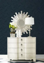 Lillian August Coastal Haven - Keone Bay Faux Wood Geometric Wallpaper - Type II 20 Oz. Vinyl - Nightfall, Dark Navy - Wallquest - LN40802 - Image 5