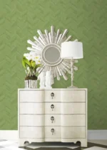 Lillian August Coastal Haven - Keone Bay Faux Wood Geometric Wallpaper - Type II 20 Oz. Vinyl - Pistachio - Wallquest - LN40804 - Image 5
