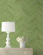 Lillian August Coastal Haven - Keone Bay Faux Wood Geometric Wallpaper - Type II 20 Oz. Vinyl - Pistachio - Wallquest - LN40804 - Image 4