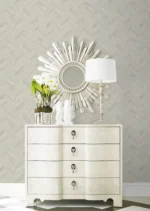 Lillian August Coastal Haven - Keone Bay Faux Wood Geometric Wallpaper - Type II 20 Oz. Vinyl - Acadia White - Wallquest - LN40818 - Image 5