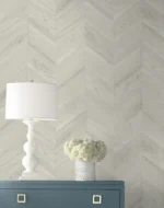 Lillian August Coastal Haven - Keone Bay Faux Wood Geometric Wallpaper - Type II 20 Oz. Vinyl - Acadia White - Wallquest - LN40818 - Image 4