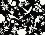 Lillian August Coastal Haven - Kauai Monochrome Birds, Floral Wallpaper - Type II 20 Oz. Vinyl - Contrast - Wallquest - LN40900