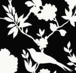 Lillian August Coastal Haven - Kauai Monochrome Birds, Floral Wallpaper - Type II 20 Oz. Vinyl - Contrast - Wallquest - LN40900 - Image 3